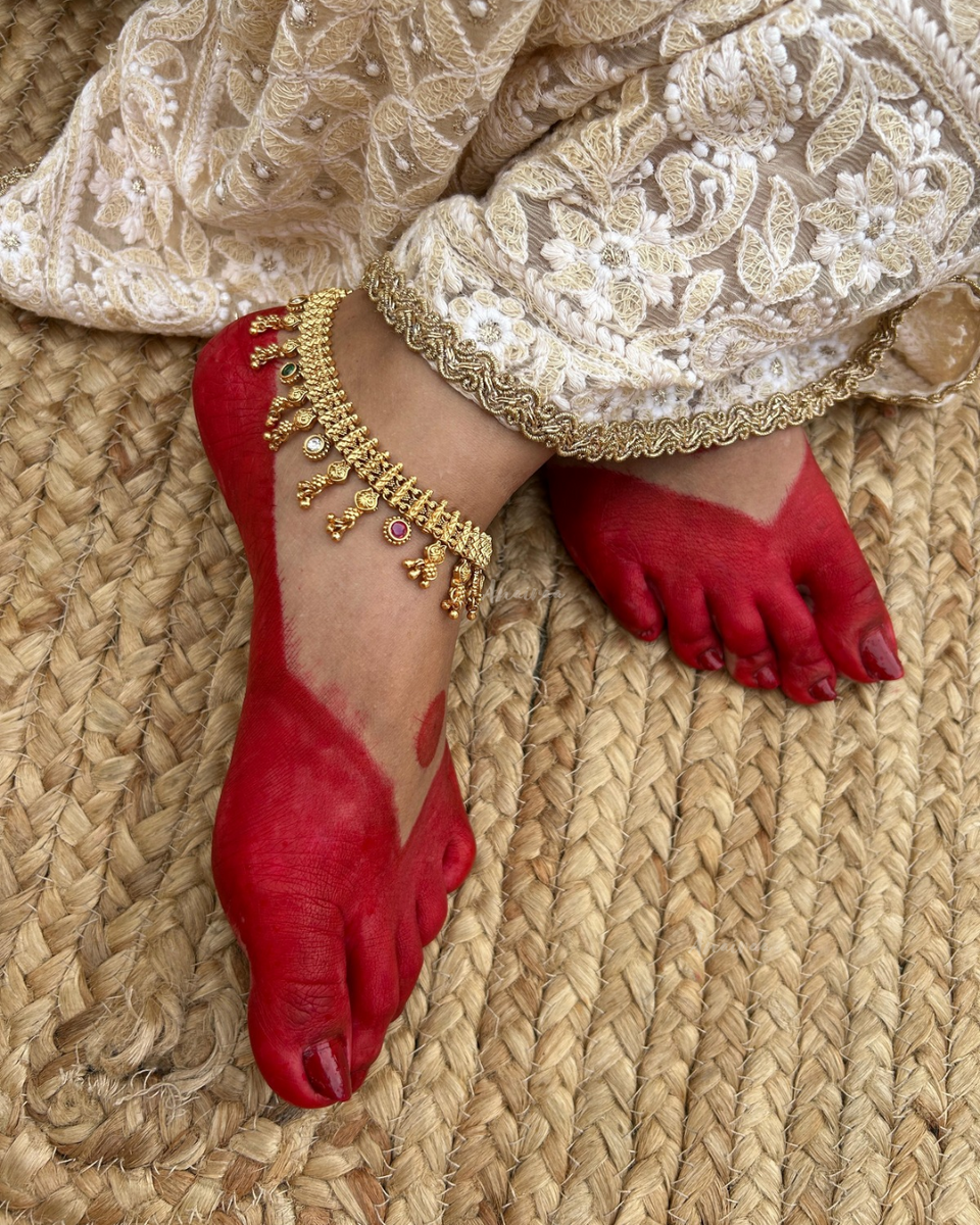 Antique Kundan anklets/payal - Main Image