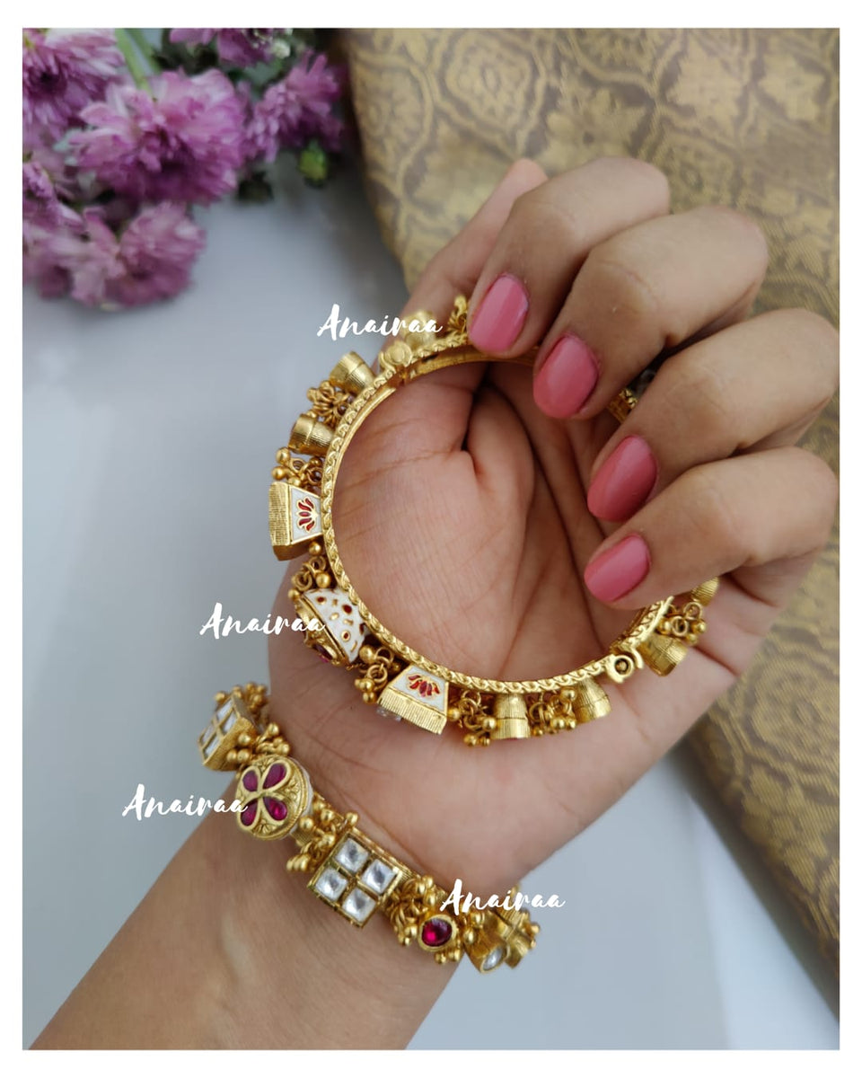 Red semi-precious Meenakari Belt