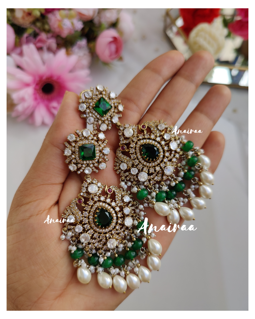 Emerald Victorian earrings anairaa