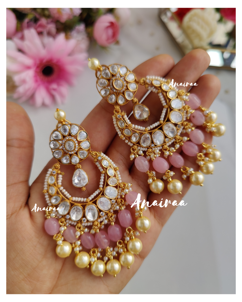 Uncut polki earrings