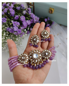 Purple polki choker set
