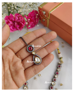 Polki ruby long necklace