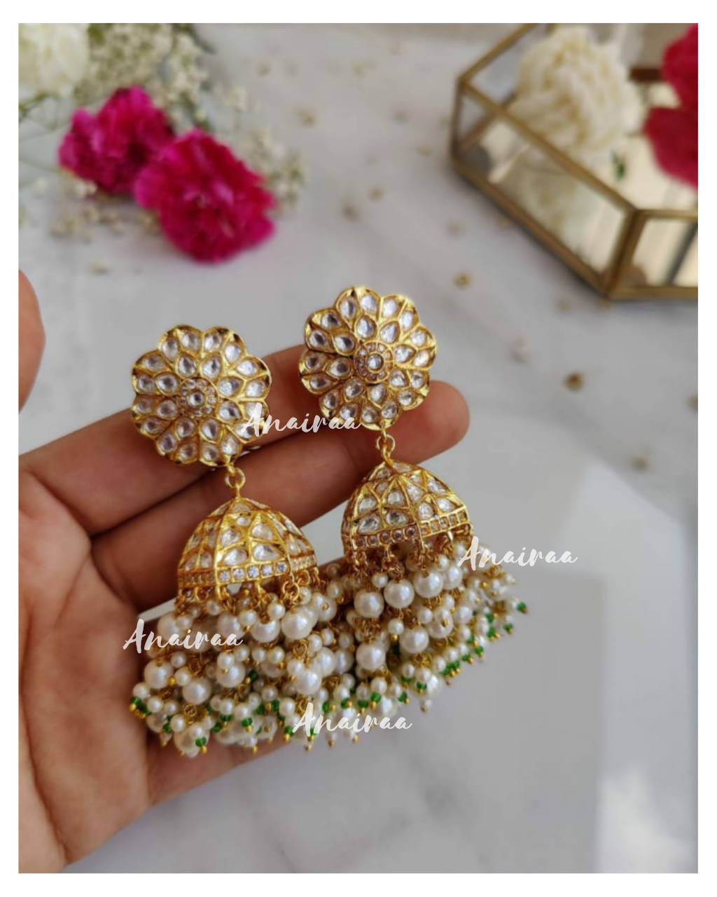 Polki Jhumkas