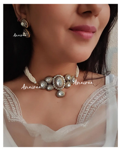 Mother of pearl polki choker set