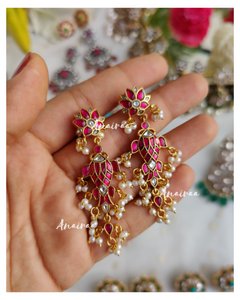 Paachi kundan ruby earrings