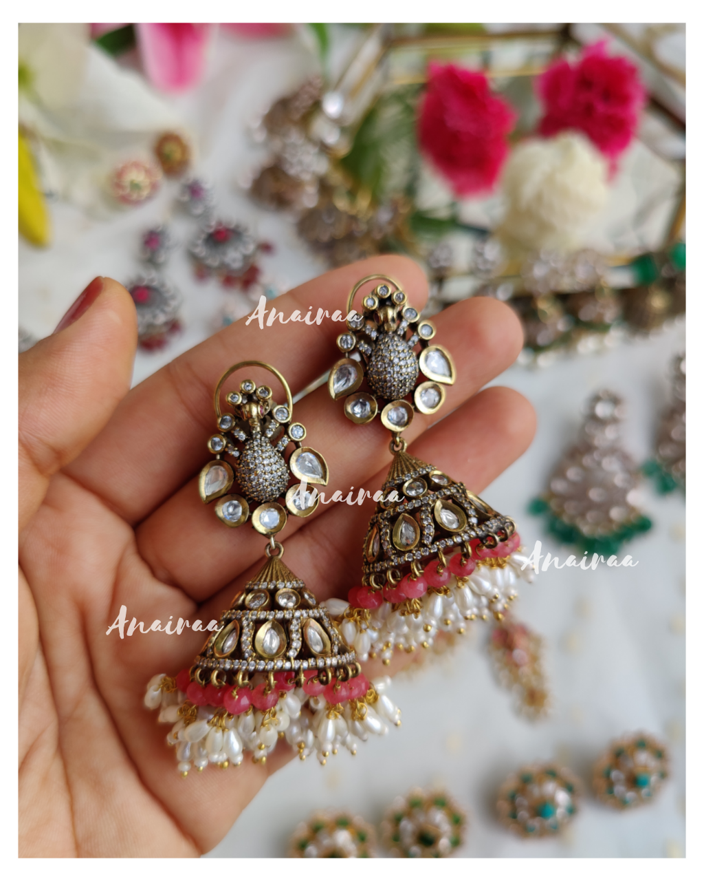 Polki Victorian Jhumkas