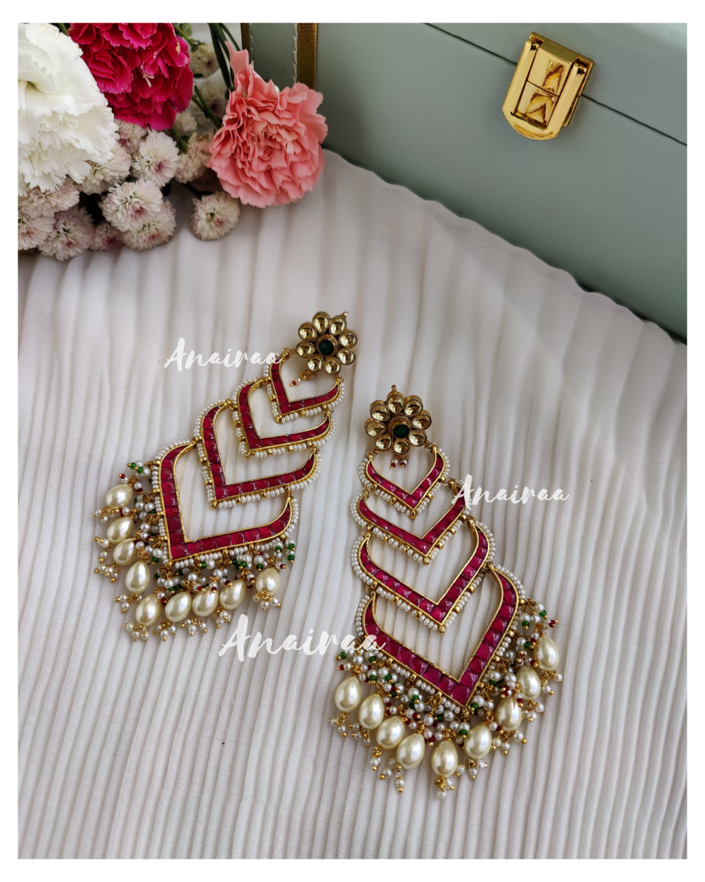 Ruby Paachi kundan earrings