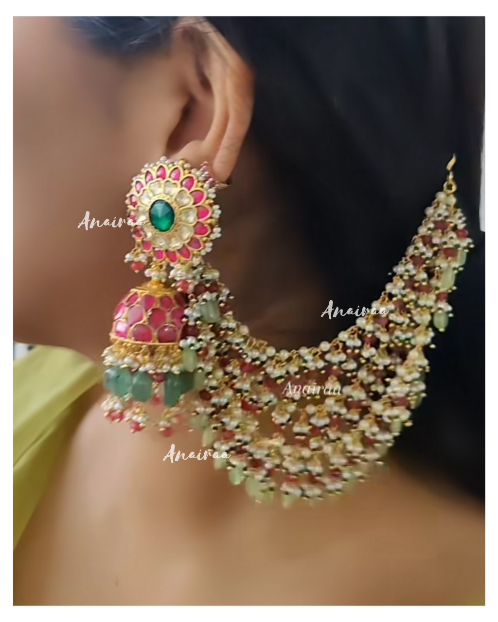 Paachi kundan Jhumkas