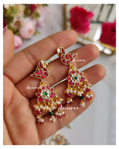 Paachi kundan long necklace set