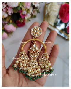 Paachi kundan chandbali earrings