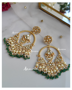 Paachi kundan chandbali earrings