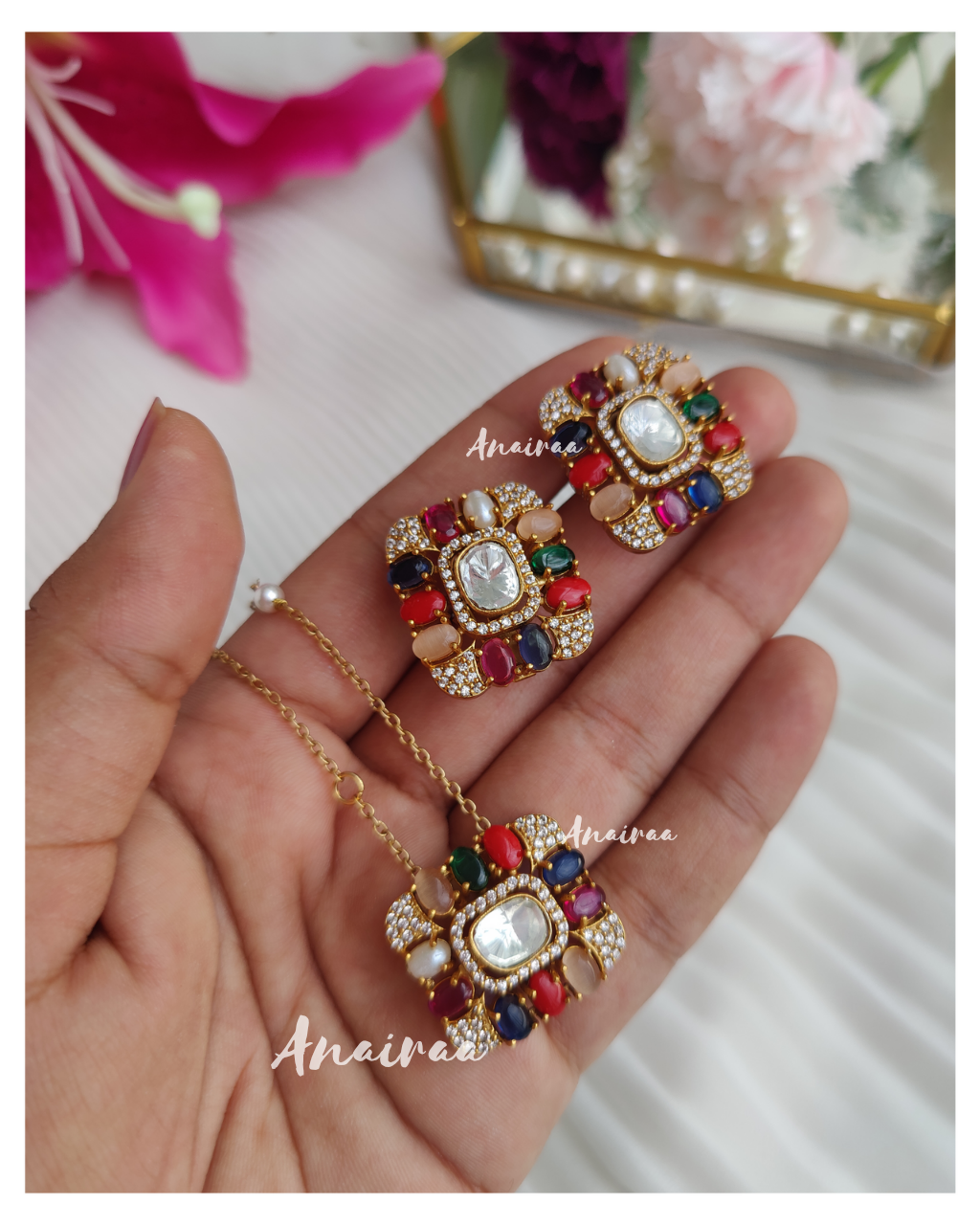 Navratna pendant sets online