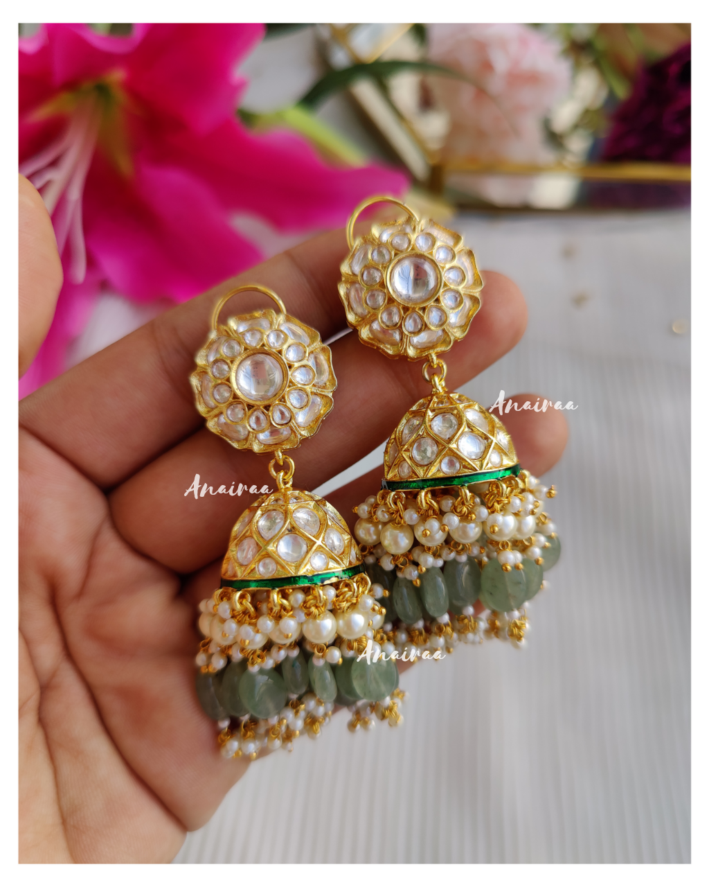 Polki Jhumkas