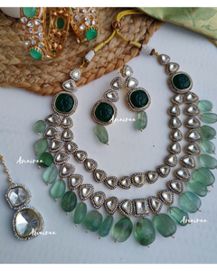 Double layer Polki necklace