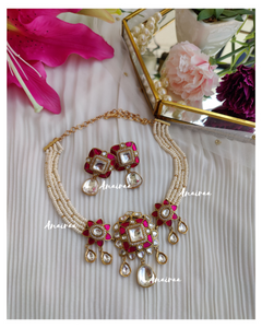 Ruby polki choker set