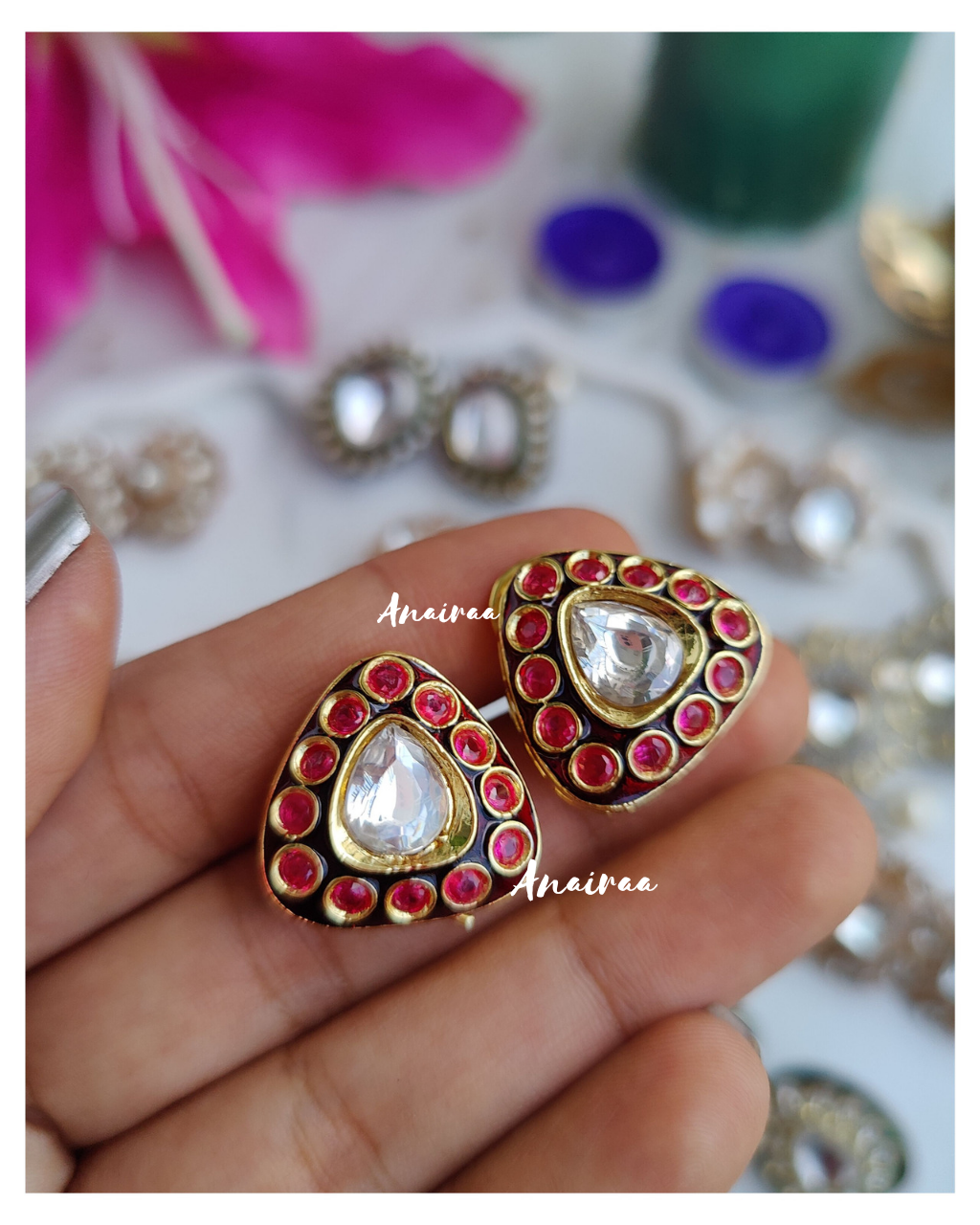 Polki Meena studs