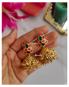 Antique finish Kemp Jhumkas