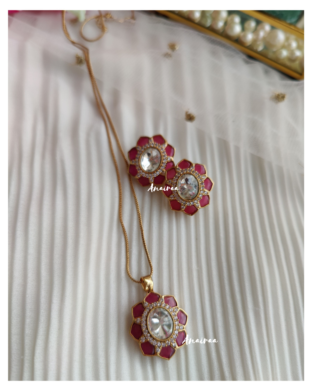 Ruby Polki pendant set