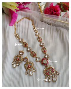 Ruby kadi Kundan set