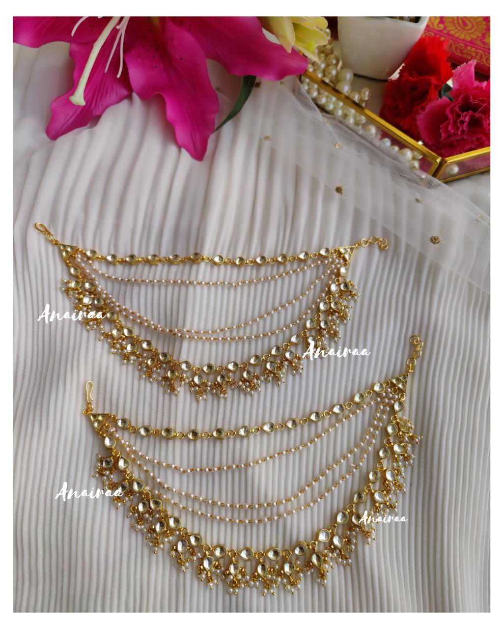 Paachi kundan earchains