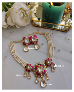 Ruby polki choker set