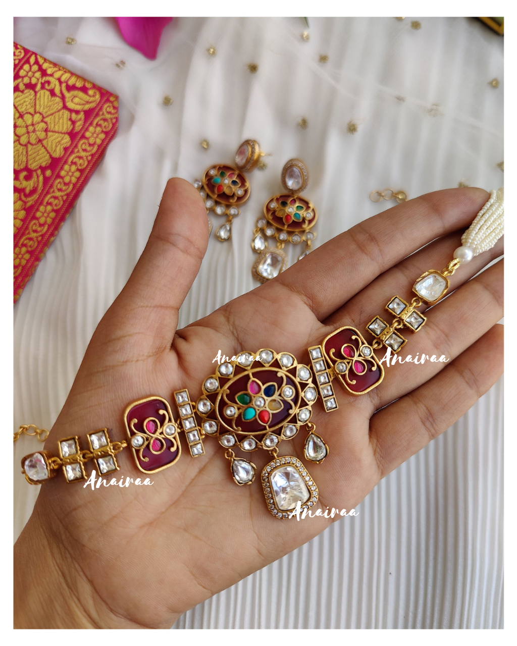 Navratan kadi kundan choker set