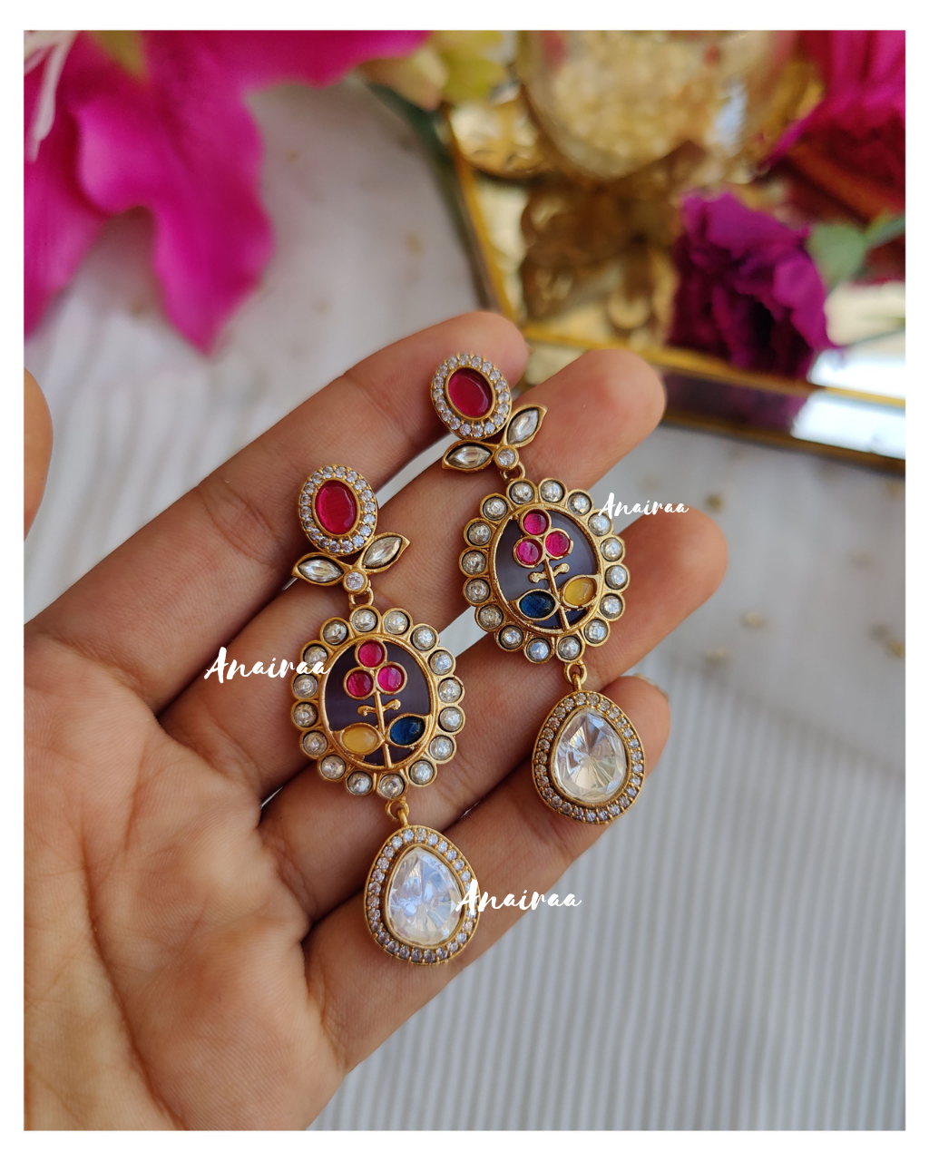 Ruhani polki navratan choker