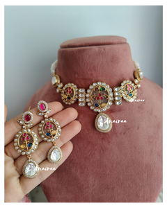 Ruhani polki navratan choker