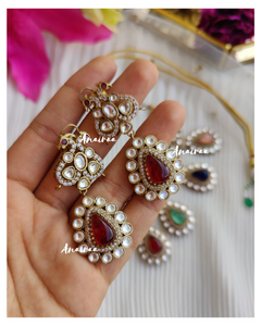 Navratan polki  victorina necklace set