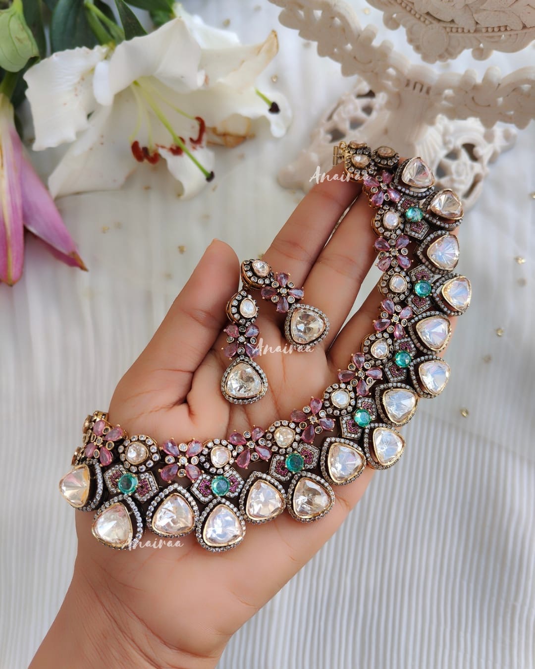 Emily Moissanite necklace set