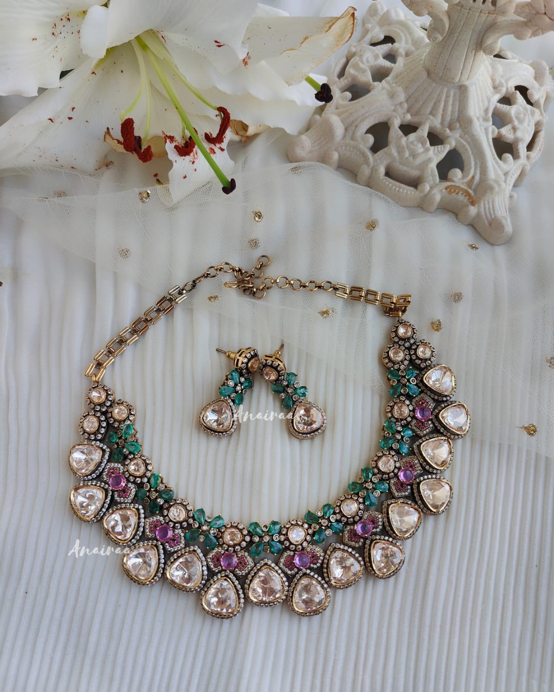 Emily Daisy Moissanite necklace set