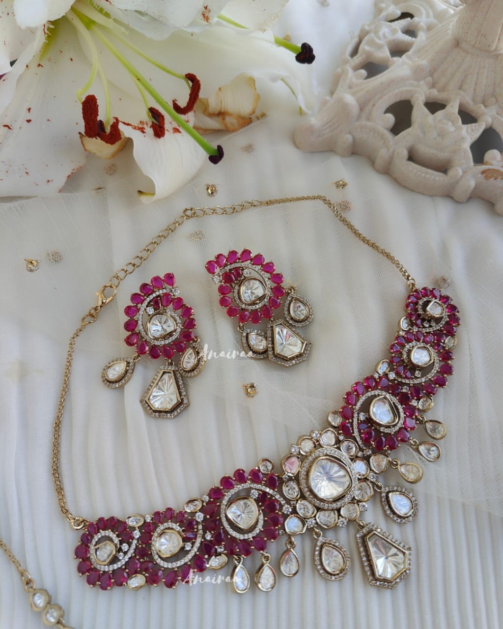 Arha Ruby Moissanite choker set