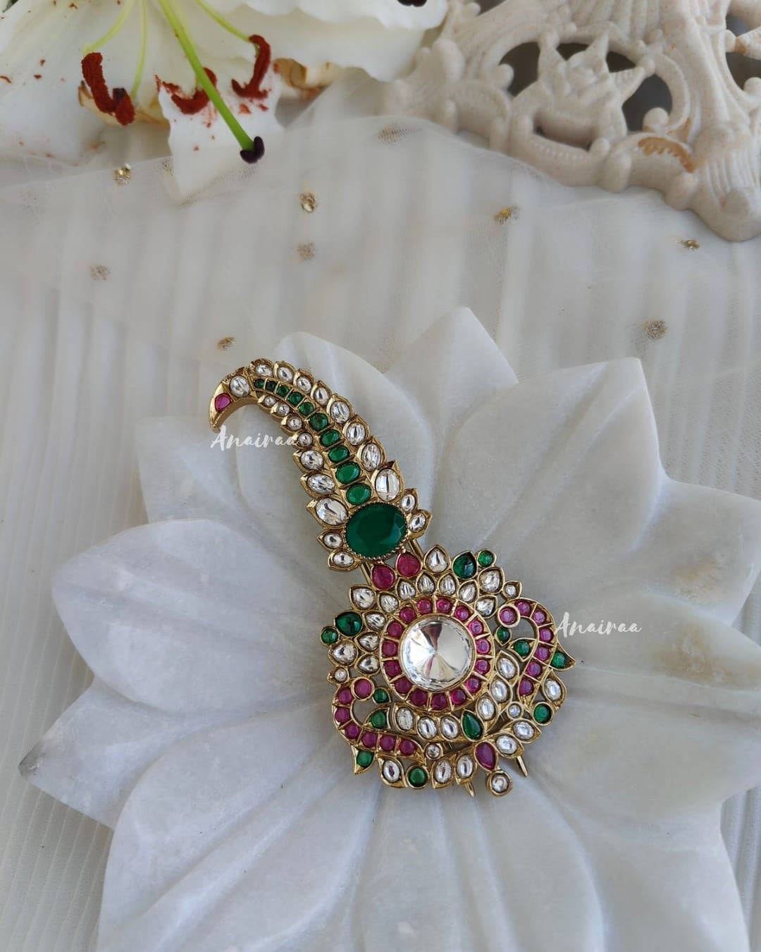 Ranbir polki moissanite kalangi