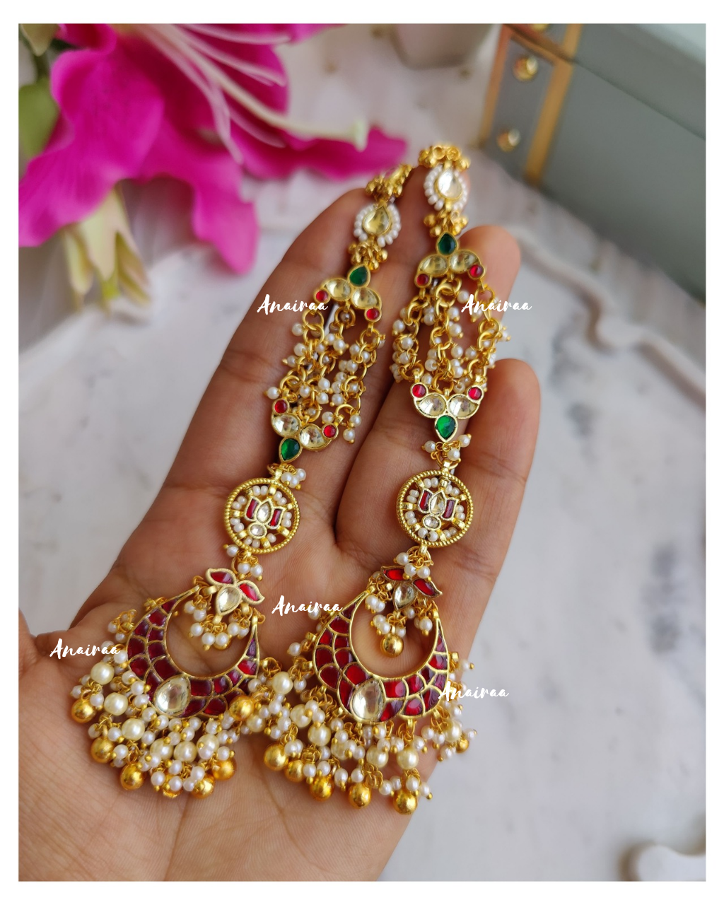 Paachi kundan earrings