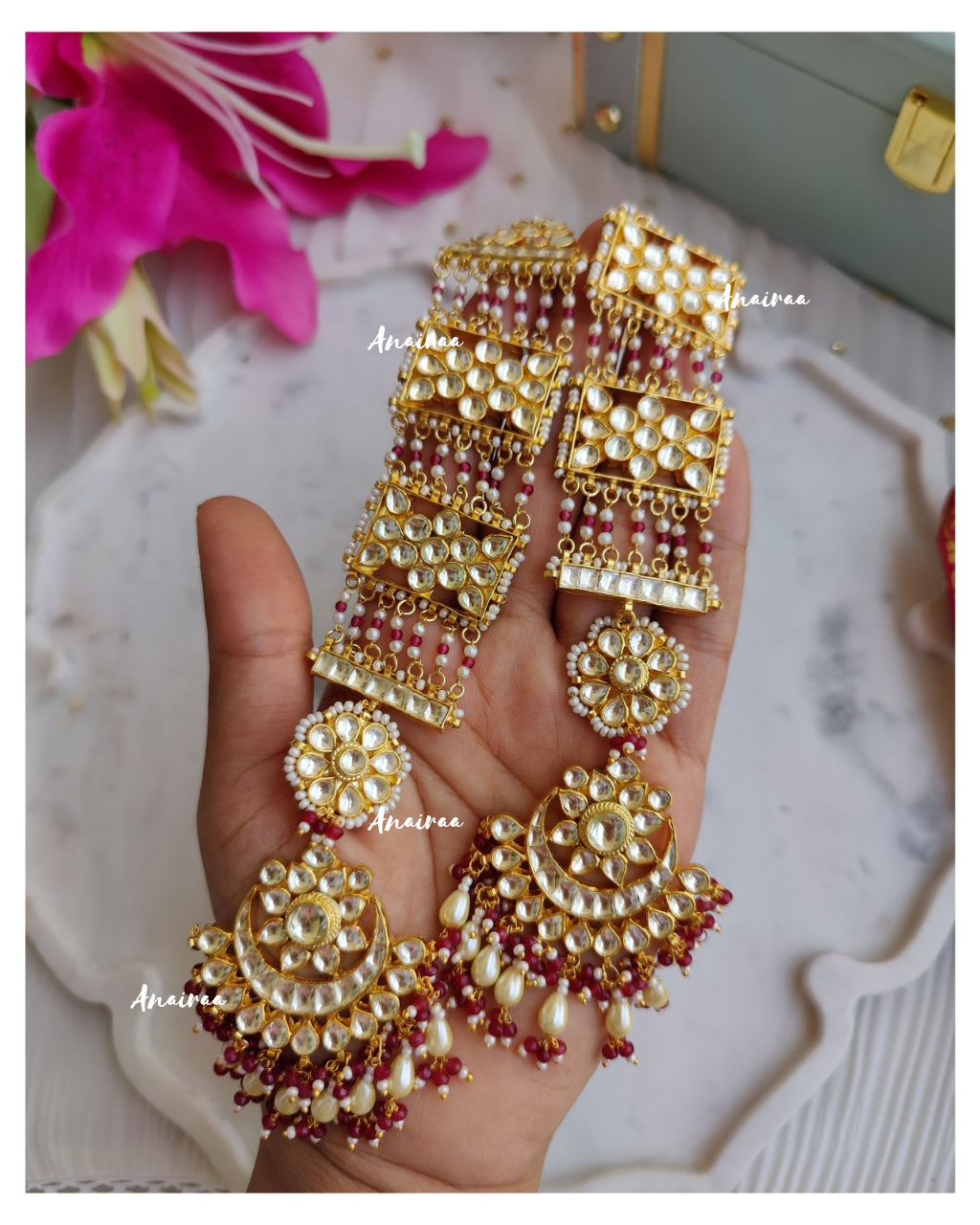 Paachi kundan earrings