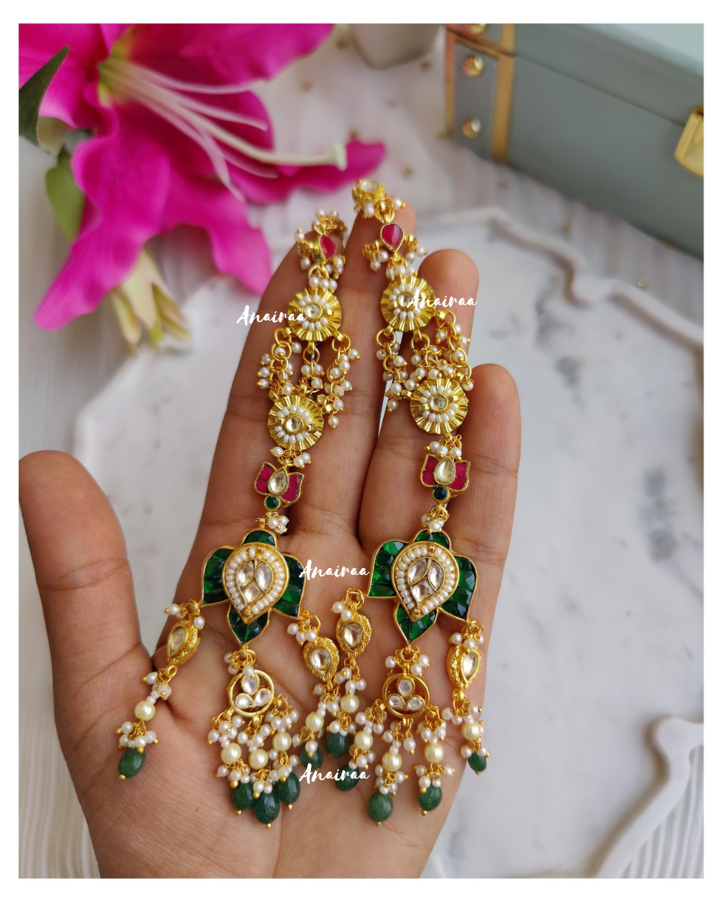 Paachi kundan earrings