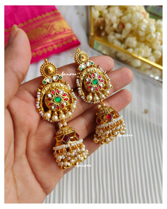 Paachi Kundan jhumka