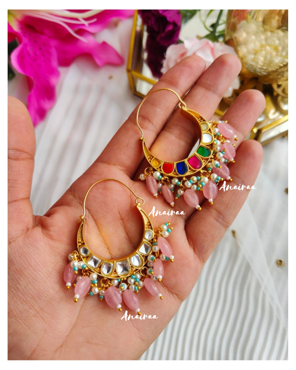 Double sided Navratan chandbalis