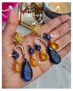 Blue sapphire doublet earrings