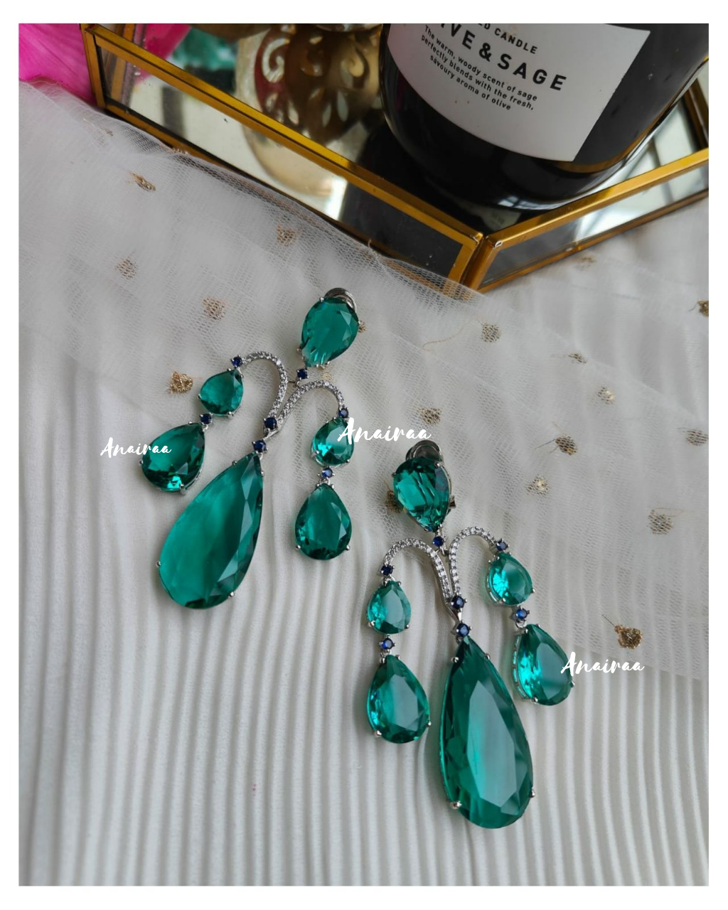 Green doublet earrings