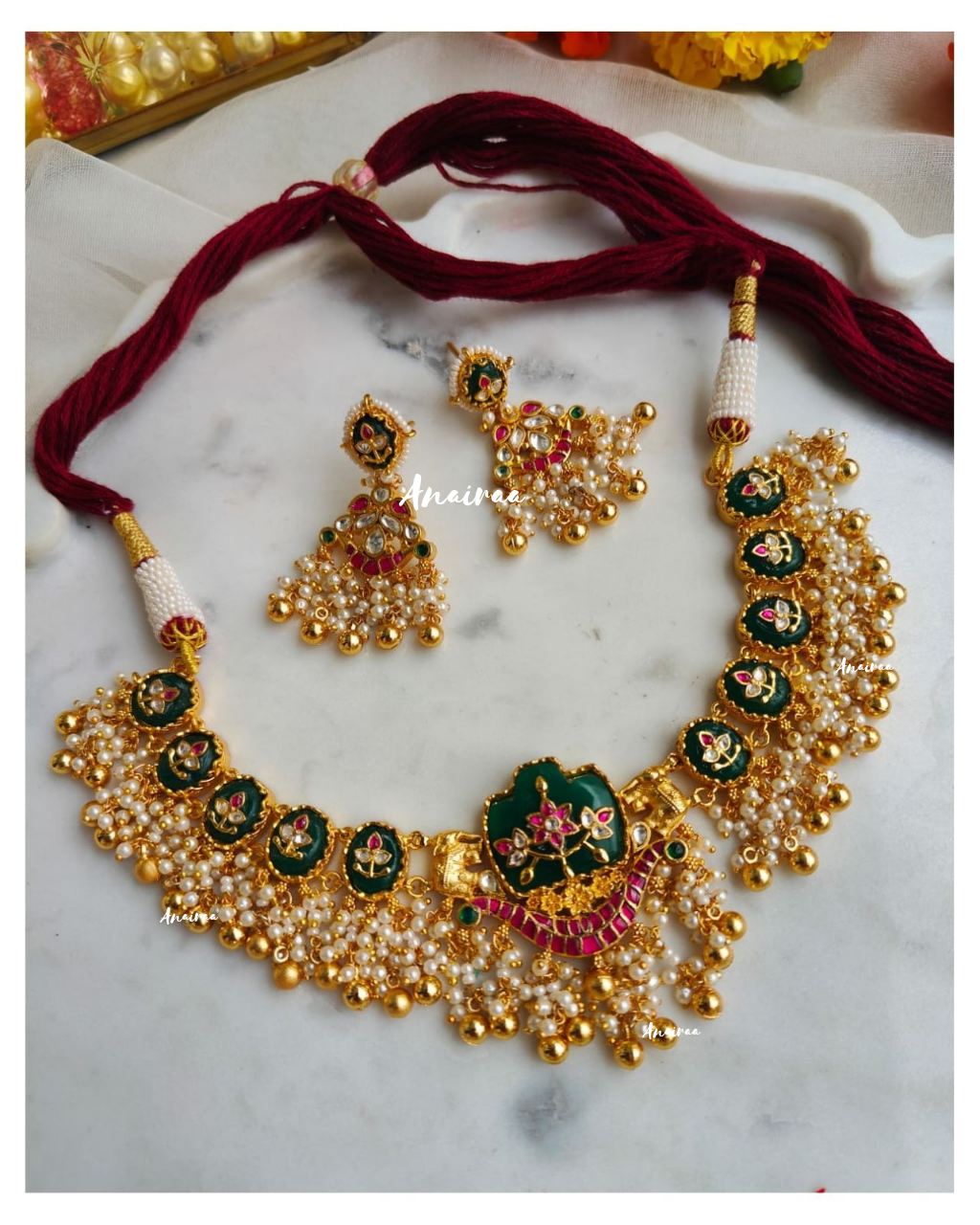 Paachi kundan necklace set