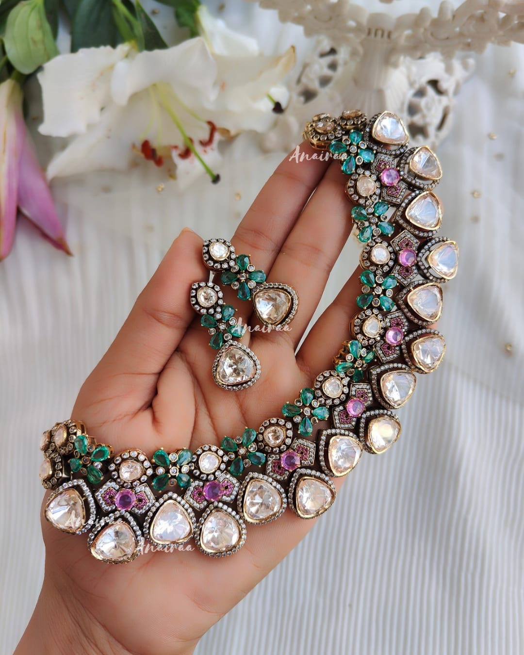 Emily Daisy Moissanite necklace set