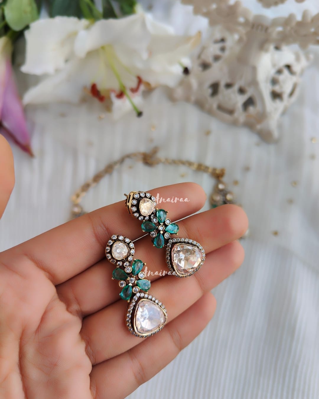 Emily Daisy Moissanite necklace set