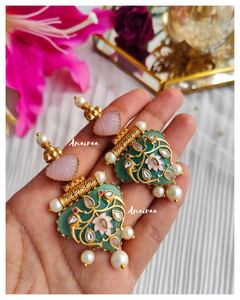 Pastel kadi kundan Earrings