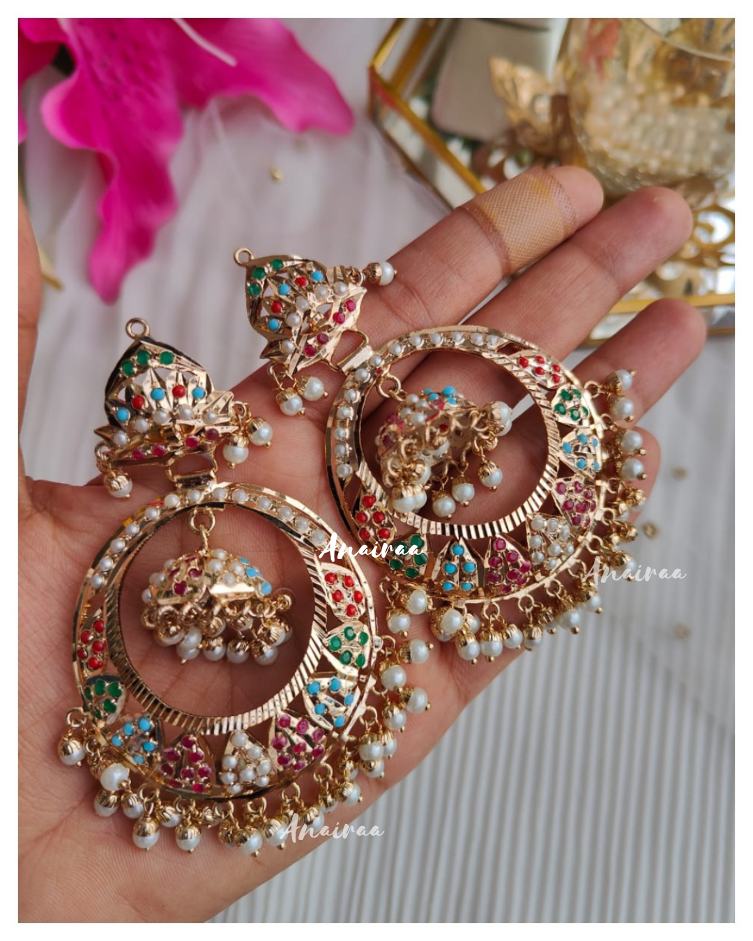 Jadau chandbali Earrings