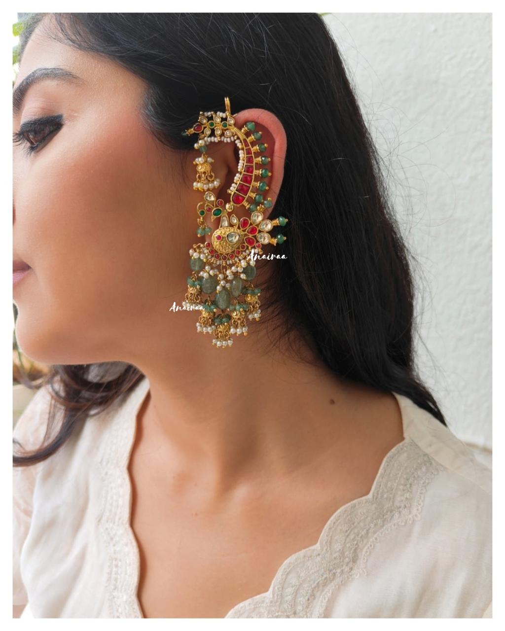 Heritage Peacock Earcuff earrings(Dispatch time 1 week)
