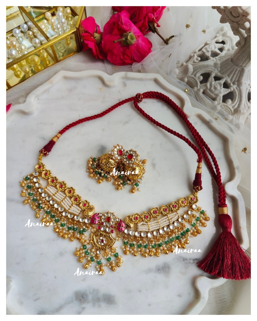 Paachi kundan necklace set