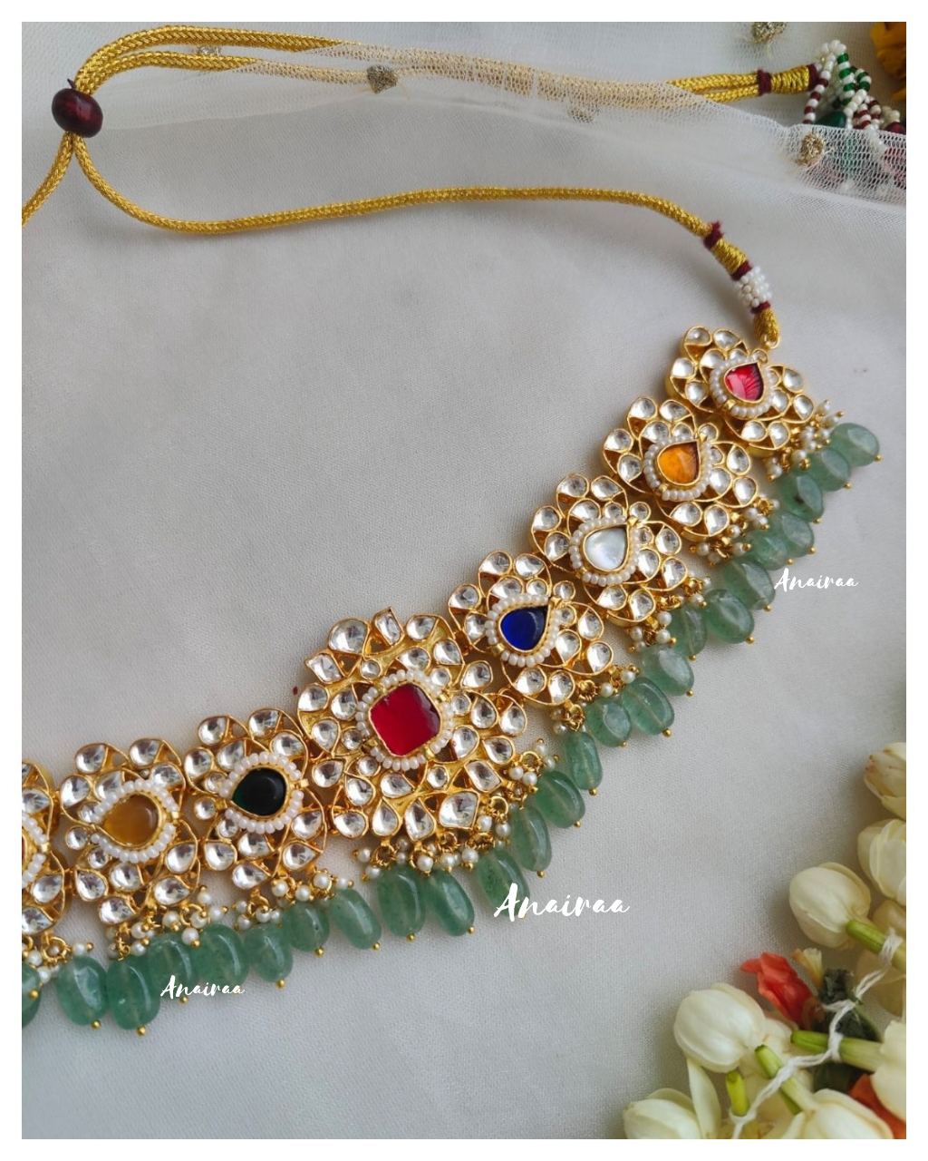 Paachi Navaratan kundan choker set