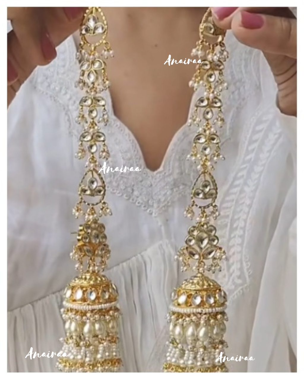 Paachi kundan jhumkas