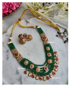 Jadau Antique Emerald Necklace set